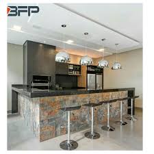 Cool cabinet and countertop tones China Kitchen Cabinet Color Combinations With Island And Quartz Top Bmk 72 China Kitchen Cabinets Kitchen Furniture