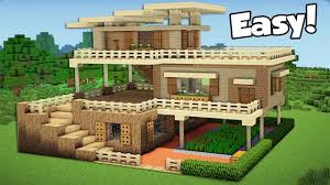 Minecraft tony stark house 4.5. Minecraft How To Build A Large Starter House Tutorial 2 Youtube Easy Minecraft Houses Minecraft House Tutorials Minecraft Houses Blueprints