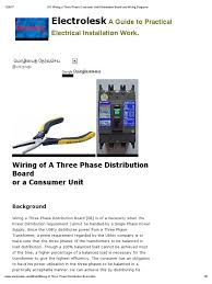 Read cabling diagrams from negative to positive and redraw the signal like a straight collection. Diy Wiring A Three Phase Consumer Unit Distribution Board And Wiring Diagrams Electrical Wiring Electric Power Distribution