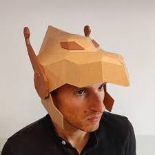 Cardboard Knight Helmet