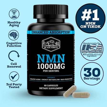 Black Forest Supplements NMN 1000MG Vegan Natural Dietary Supplement - Enhanced with BioPerine for 3X Highly Absorbent Support, Lactose-Free, Boosts Metabolism, Fitness & Muscle Health for Selfcare Needs - TikTok Shop