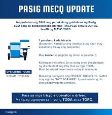 Articles are written in regards to the cagayan de oro covid 19 response. Tricycles To Start Plying Pasig Roads On May 18