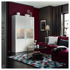 Effortless to convert and with practical storage for bedding and pyjamas. Besta Storage Combination W Glass Doors White Selsviken High Gloss White Frosted Glass Ikea