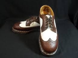 Black And White Wingtip Doc Martens Dr Martens Wingtip Oxfords White Brown 7 Air Wair Made In England Leather Drmartens Oxfords Wingtip Oxford Oxford White Dress Shoes Men