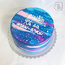 Pink and purple galaxy cake. Ombre Minimalist Cake Gallery Pink Apron