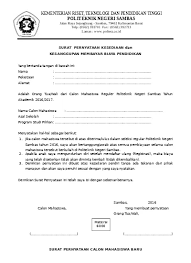 Contoh surat pernyataan untuk menyatakan kesanggupan menaati peraturan biasanya diterapkan kepada siswa atau mahasiswa. Poltesa Surat Pernyataan