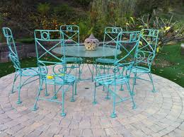 Patio Set Round Rod Iron Glass Table W 6 Chairs Patio Set Wrought Iron Patio Furniture Iron Patio Furniture