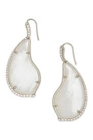 kendra scott tinley rhodium plated brass ivory mother of pearl cz teardrop earrings nordstrom rack