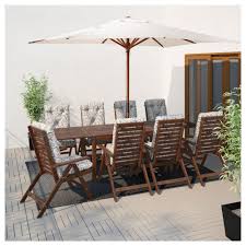 Applaro Drop Leaf Table Outdoor Brown Stained Ikea Patio Outdoor Patio Umbrella
