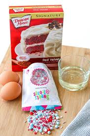 Unwrap dough log and set on wax paper. Red Velvet Cake Mix Cookies Recipe Frost Bite Christmas Sprinkles
