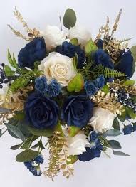 34 Trendy Bridal Bouquet Navy Gold Gold Wedding Flowers Blue Wedding Flowers Gold Wedding Bouquets