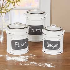 This is a beautiful set of 3 retro enamel kitchen canisters for tea, coffee and sugar! Kitchen Canister Set Canisters Jars Joss Main