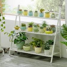 The planters come in three sizes and four fresh hues. Sunsky Bamboo 3 Tier Hanging Plant Stand Planter Shelves Flower Pot Storage Rack Folding Display Shelving Plants Shelf Width 100cm White