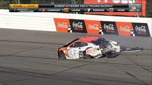 Welcome to nascar dfs pit stop for sunday's pocono 400 from pocono raceway in long pond, pa.! Monster Energy Nascar Cup Series 2018 Pocono Raceway 2 Darrell Wallace Jr Hard Crash Red Flag Youtube