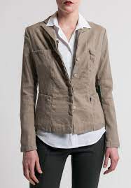 Annette Gortz Stretch Linen Cotton Toka Jacket In Sand Jackets Mens Tops Leather Jacket