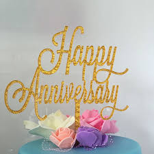 Fiverr freelancer will provide digital services and design 6 different happy birthday themed cupcake toppers within 8 days. New Happy Anniversary Acrylic Cupcake Topper Glitter Gold Cake Topper For Wedding Lover Sweet Anniversary Party Cake Decorations Cake Decorating Supplies Aliexpress