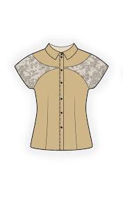 Blouse With Lace Inset Vykrojka 4457 Made To Measure Sewing Pattern From Lekala With Free Online Download Jaleco Feminino Vestidos Moda