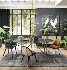 This stunning table makes an upscale addition to any seating group or entertainment space. Black Marble And Metal 4 6 Seater Dining Table L200 Izmir Maisons Du Monde