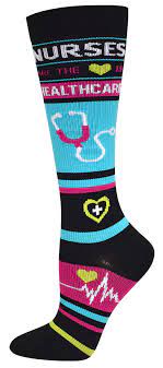 Nurses Healthcare Fun Fashion Print Compression Socks 2 Sizes Nurse Compression Socks Womens Compression Socks Compression Socks