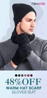 Winter Hat Scarf Gloves Suit Outdoor Travel Winter Men Winter Mens Beret Hat Warm Hat