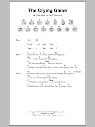The Crying Game by Geoff Stephens Sheet Music for Guitar Chords/Lyrics at  Sheet Music Direct