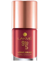 lakme 9 to 5 long wear nail color red alert
