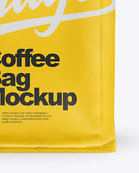Matte Coffee Bag With Zipper Mockup In Bag Sack Mockups On Yellow Images Object Mockups