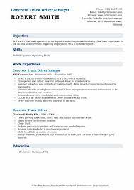 Equipment inspections and equipment inspection forms have moved mostly away from paper and towards word docs, pdfs and excel spreadsheets. Concrete Truck Driver Resume Samples Qwikresume