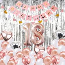 Unleash the inner artists in your guests with this creative fete. Szhuiher 18th Birthday Decorations Banner Balloon Happy Birthday Banner 18th Rose Gold Foil Balloons Number 18 Birthday Balloons 18 Years Old Birthday Decoration Supplies Buy Online In Sri Lanka At Desertcart Lk Productid 130502249
