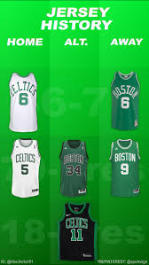 Boston celtics jerseys embrace the excitement of the nba season with officially licensed boston celtics jerseys from the shop at fanatics. Boston Celtics Jersey History Celtics Basketball Nba Boston Celtics