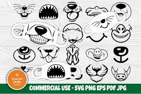 Download Kids Face Masks Svg Bundle Funny Animal Face Mask Svg 880040 Cut Files Design Bundles