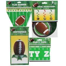 Assorted Football Party Decor Set Of 4 Superbowl Party Football Party Supplies Football Decorations