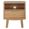 Store all of your essentials and reading matter an oak world lamp & side table with drawer out of sight. 1