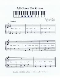 Graded from 1 to … All Cows Eat Grass Learn The Bass Clef Spaces Beginner Piano Music Online Piano Lessons Piano Beginner