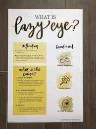 Amblyopia Poster Lazy Eye Poster Strabismus Poster Etsy Optometry Education Optometry Eye Facts