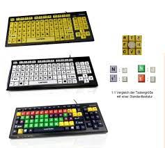 Return / enter / eingabetaste Tastatur Mit Xxl Tasten Und Schrift In Verschiedenen Kontrastvarianten