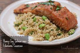 Maybe you would like to learn more about one of these? Honey Soy Salmon Over Edamame Couscous Erica S Recipes