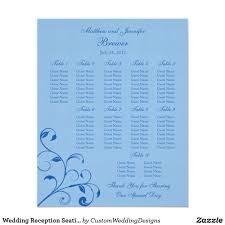 Wedding Reception Seating Chart Standard Sizes Zazzle
