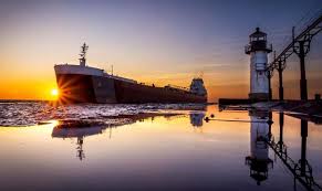 The great lakes freighter manistee coming up the river channel in manistee, michigan ~ photo by kelly emmons. Freighter Season Over As Soo Locks Close For Seasonal Repairs Moody On The Market