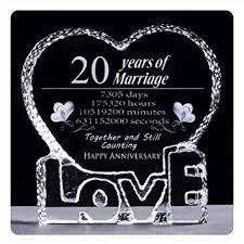 No one would imagine not raising a toast to 21 years of marriage, yet there is no traditional gift associated with this year. 20th Wedding Anniversary Present 20 Years Crystal Sculpture Keepsake Gifts For Her Wife Girlfriend Him Husband Amazon Co Uk Stationery Office Supplies