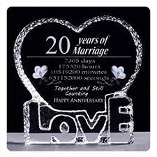 Here are some 20th wedding anniversary ideas and symbols to help you choose the china or platinum gifts that are associated with the event. Amazon Com Ywhl 20 Year 20th Wedding Anniversary Crystal Sculpture Keepsake Gifts For Her Wife Girlfriend Him Husband 20 Year Office Products