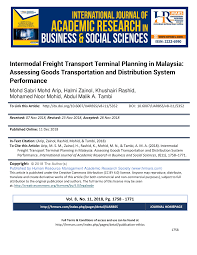 This was drafted within the framework of existing policies such as the road safety policy and national. Pdf Intermodal Freight Transport Terminal Planning In Malaysia Assessing Goods Transportation And Distribution System Performance