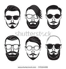 Hipster Face On A White Background Bearded Man Hipster Hairstyles Hair And Beard Styles Face Sketch