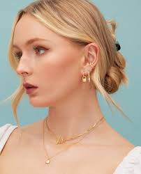 Sterling Silver Padlock Hoop Earrings, Detachable Lock Charm Dangle Hoop  Earrings, Silver or Gold, Interchangeable