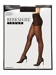 Berkshire Womens Bold Diamond Control Top Pantyhose Black