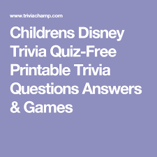 The printable questions and answers are from sports and sporting events throughout the years. Childrens Disney Trivia Quiz Free Printable Trivia Questions Answers Games