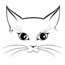 Cat Face Removable Wall Vinyl Decal Decorative Accessories Cat Outline Cat Art Drawings