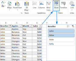 excel slicer visual filter for pivot tables and charts