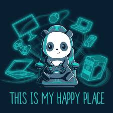 Gaming Is My Happy Place Funny Cute Nerdy Shirts Cute Animal Drawings Cute Cartoon Drawings Cute Panda Wallpaper