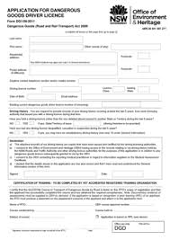 Fillable Online Environment Nsw Gov Dangerous Goods Driver Licence Application Form Environment Nsw Gov Fax Email Print Pdffiller